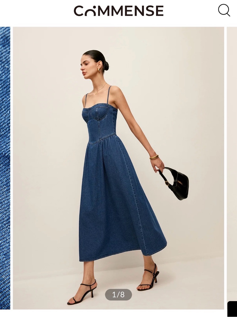 Commence blue denim cottage core festival dress